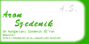 aron szedenik business card